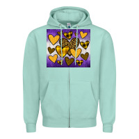 Seafoam lakers hearts Zipper Hoodie - JahusDesignShop