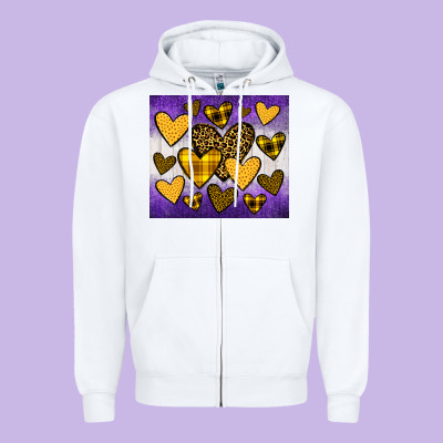 Lakers Hearts Zipper Hoodie Designed By Jahusdesignshop
