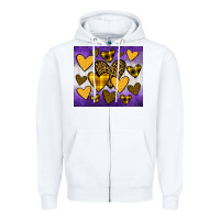 White lakers hearts Zipper Hoodie - JahusDesignShop