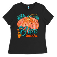 Black Give Thanks Ladies Tee - FaDigitalArtStudio