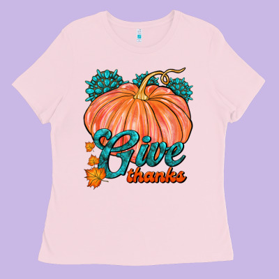 Give Thanks Ladies Tee Designed By Fadigitalartstudio
