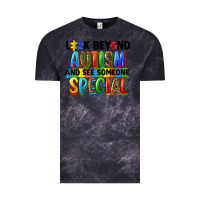 Cloud Black look beyond autism and see someone special Vintage Tee - FaDigitalArtStudio