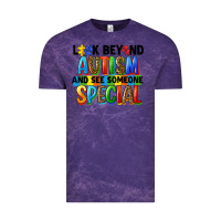 Cloud Purple look beyond autism and see someone special Vintage Tee - FaDigitalArtStudio