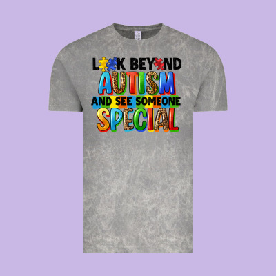 Look Beyond Autism And See Someone Special Vintage Tee Designed By Fadigitalartstudio