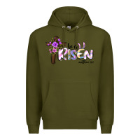 Army Green easter he is risen matthew 28 6 Premium Hoodie - Jasminsmagicworld