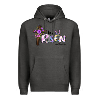 Charcoal Heather easter he is risen matthew 28 6 Premium Hoodie - Jasminsmagicworld