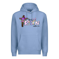Colony Blue easter he is risen matthew 28 6 Premium Hoodie - Jasminsmagicworld