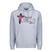 Heather Grey easter he is risen matthew 28 6 Premium Hoodie - Jasminsmagicworld