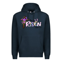 Navy easter he is risen matthew 28 6 Premium Hoodie - Jasminsmagicworld