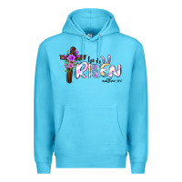 Ocean Blue easter he is risen matthew 28 6 Premium Hoodie - Jasminsmagicworld
