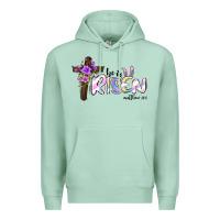 Seafoam easter he is risen matthew 28 6 Premium Hoodie - Jasminsmagicworld