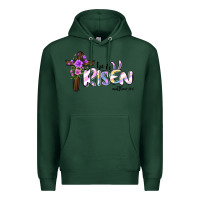 Sports Green easter he is risen matthew 28 6 Premium Hoodie - Jasminsmagicworld