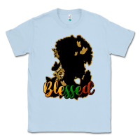 Dusty Blue Blessed black history Classic Tee - HowdyJamesFarm