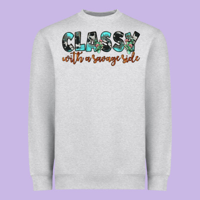 Classy With A Savage Side Heavyweight Sweatshirt Designed By Jahusdesignshop