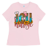 Bubblegum Pink Western ICU Intensive Care Unit Nurse Ladies Tee - FaDigitalArtStudio
