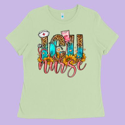 Western Icu Intensive Care Unit Nurse Ladies Tee Designed By Fadigitalartstudio