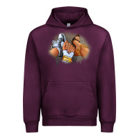 Mauve Wine Sneaker and heel afro woman Urban Hoodie - RanaPortraitStore