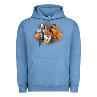 Pigment Pebble Blue Sneaker and heel afro woman Urban Hoodie - RanaPortraitStore
