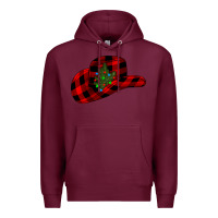 Burgundy cowboy christmas Premium Hoodie - CowhideDigitalArt