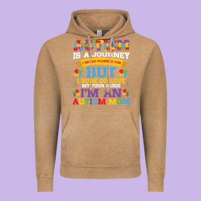 Lil Autism Mom Vintage Hoodie Designed By Cowhidedigitalart
