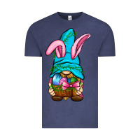 Vintage Denim Easter Wicker Basket Gnome Vintage Tee - BundleAndBundleShop