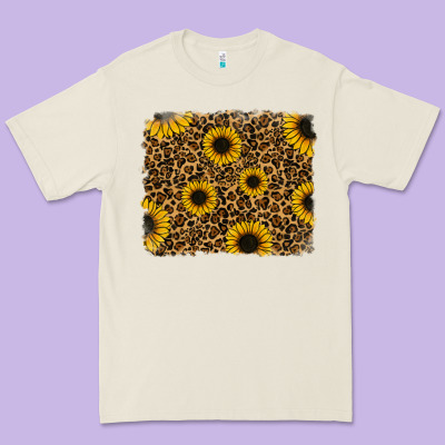 Leopard Sunflowers Background Premium Tee Designed By Ranaportraitstore