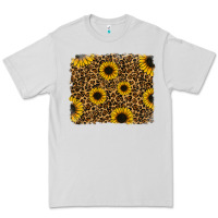 Dove Grey leopard sunflowers background Premium Tee - RanaPortraitStore