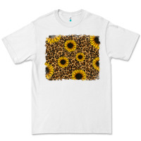 White leopard sunflowers background Premium Tee - RanaPortraitStore
