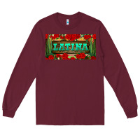 Burgundy latina license plate Long Sleeve Tee - BundleAndBundleShop