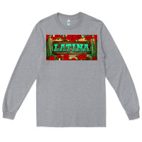 Heather Grey latina license plate Long Sleeve Tee - BundleAndBundleShop