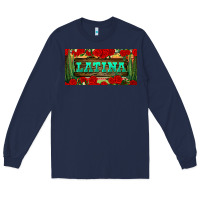 Navy latina license plate Long Sleeve Tee - BundleAndBundleShop