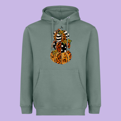 Leopard Pumpkin Polka Dot Sunflower Heavyweight Hoodie Designed By Jahusdesignshop