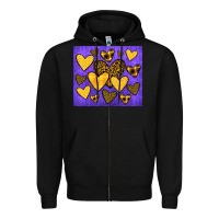 Black team spirit color purple and gold Zipper Hoodie - JahusDesignShop