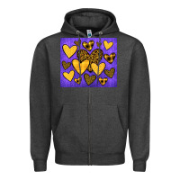 Charcoal Heather team spirit color purple and gold Zipper Hoodie - JahusDesignShop