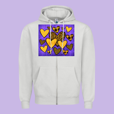 Team Spirit Color Purple And Gold Zipper Hoodie Designed By Jahusdesignshop