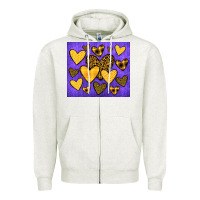 Oatmeal Heather team spirit color purple and gold Zipper Hoodie - JahusDesignShop