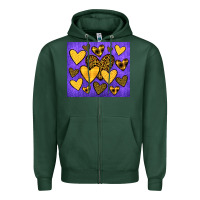Sports Green team spirit color purple and gold Zipper Hoodie - JahusDesignShop