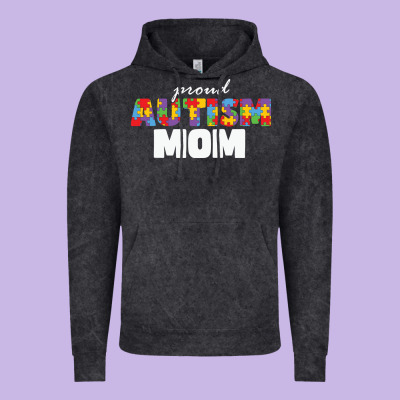 Lil Autism Mom Vintage Hoodie Designed By Cowhidedigitalart