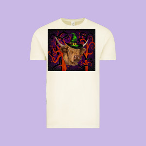 Halloween Glitter Highland Cow Tumbler Vintage Tee Designed By Ranaportraitstore