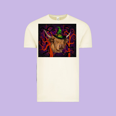 Halloween Glitter Highland Cow Tumbler Vintage Tee Designed By Ranaportraitstore