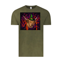 Vintage Olive halloween glitter highland cow tumbler Vintage Tee - RanaPortraitStore