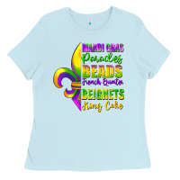 Baby Blue mardi gras parades beads Ladies Tee - FaDigitalArtStudio
