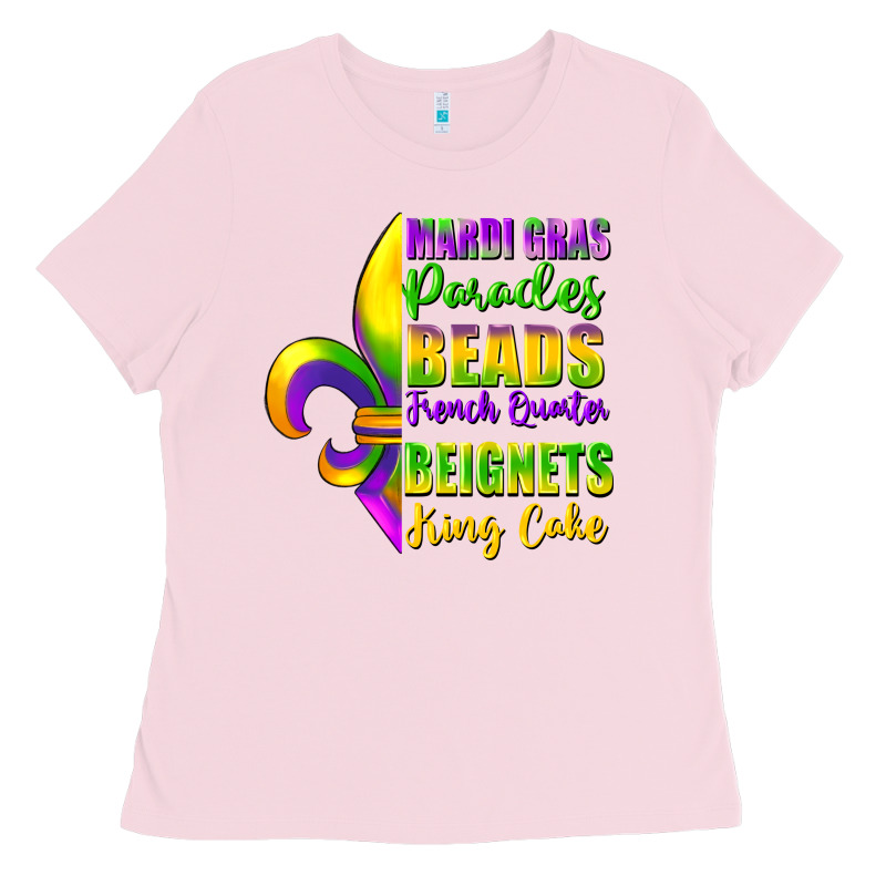 Mardi Gras Parades Beads Ladies Tee by FaDigitalArtStudio | Teevron