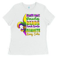 White mardi gras parades beads Ladies Tee - FaDigitalArtStudio