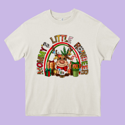 Mommys Little Reindeer Christmas Heavy Core Tee Designed By Cowgirlartshop