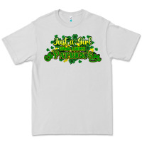 Dove Grey Just a girl who loves St. Patrick's Day Premium Tee - HowdyJamesFarm