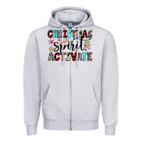 Heather Grey christmas spirit activate Zipper Hoodie - JahusDesignShop