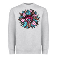 Heather Grey race leopard sunflower Heavyweight Sweatshirt - JahusDesignShop