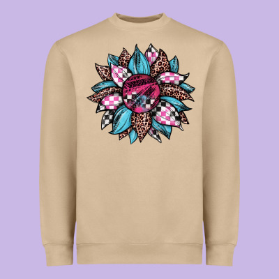 Race Leopard Sunflower Heavyweight Sweatshirt Designed By Jahusdesignshop