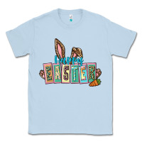 Dusty Blue Happy Easter Easter Day Classic Tee - CowGirlArtShop